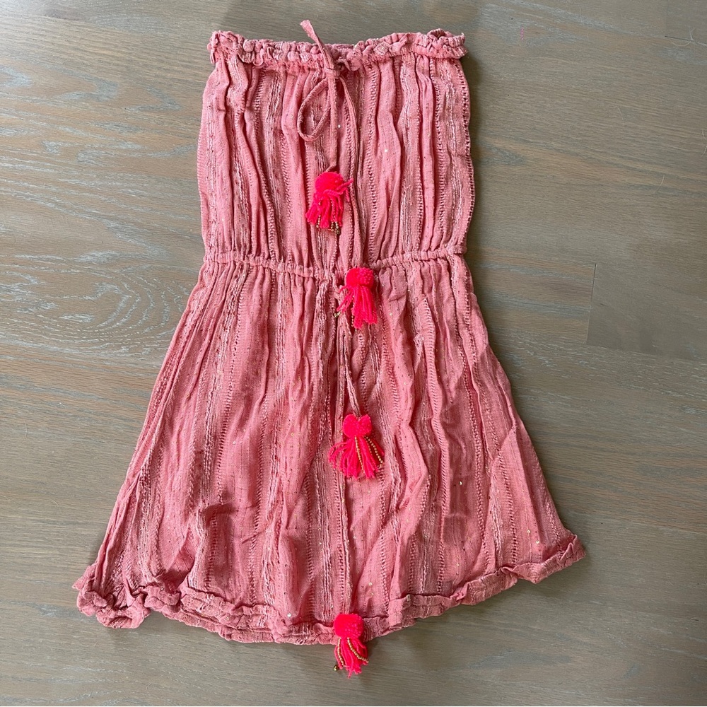 Sundress strapless mini dress cover up